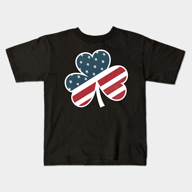 St. Patrick's Day Tee - American Flag - American Flag Kids T-Shirt by missalona